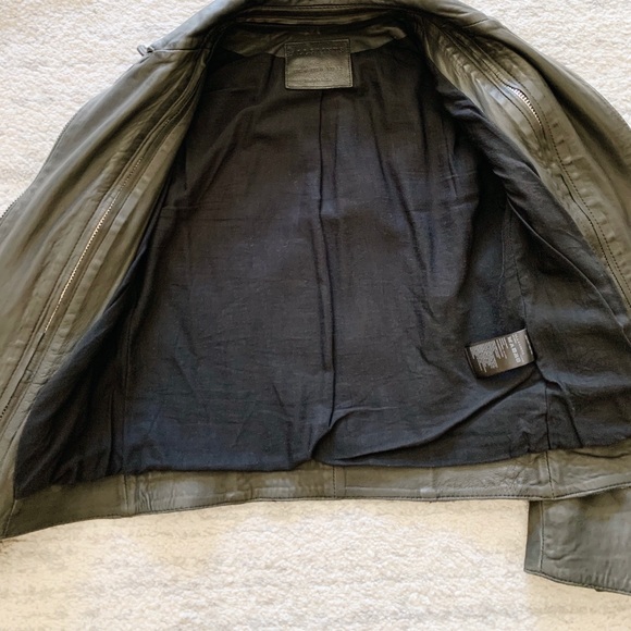 All Saints Charcoal Grey Leather Jacket - Picture 8 of 11